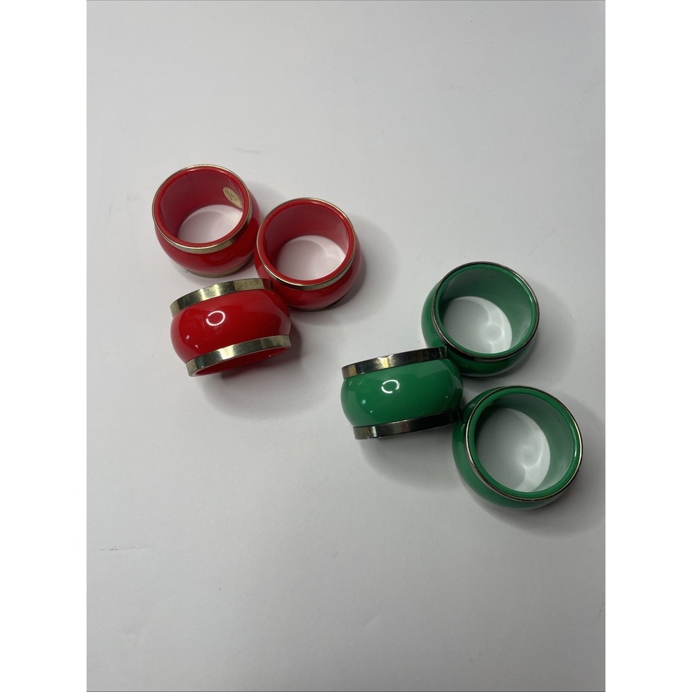Set Of 6‎ Vintage 70s Napkin Rings Christmas